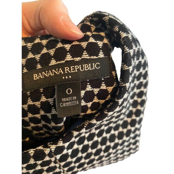 Banana Republic Tank Top Women Size 0 White Black Polka Dot Sleeveless Back Zip - Picture 6 of 9